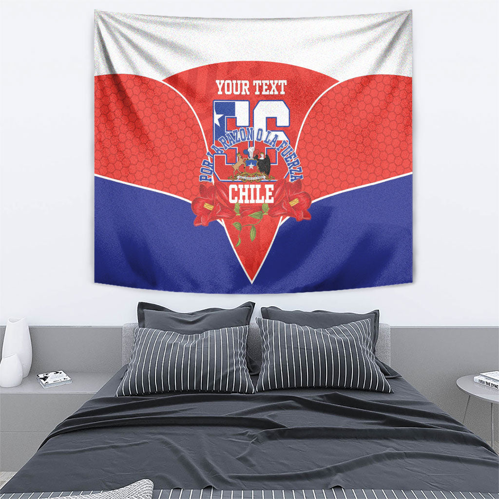 Personalized Chile Independence Day Tapestry Chilean Code 56 Copihue Flowers