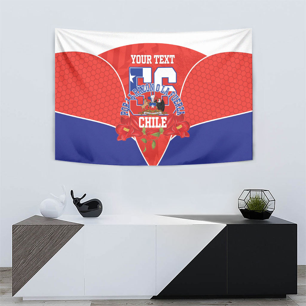 Personalized Chile Independence Day Tapestry Chilean Code 56 Copihue Flowers