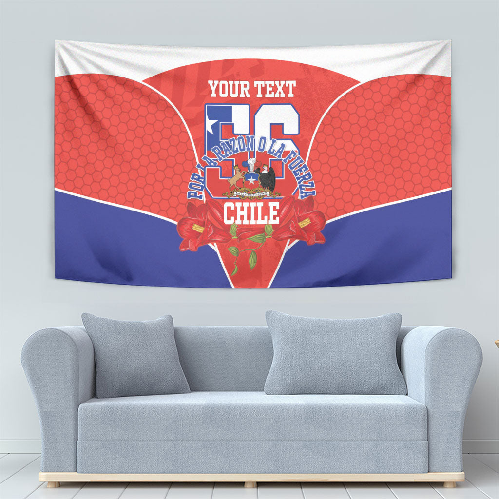 Personalized Chile Independence Day Tapestry Chilean Code 56 Copihue Flowers