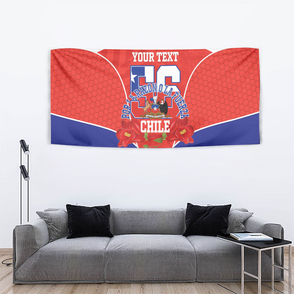Personalized Chile Independence Day Tapestry Chilean Code 56 Copihue Flowers