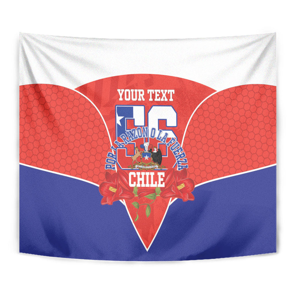 Personalized Chile Independence Day Tapestry Chilean Code 56 Copihue Flowers