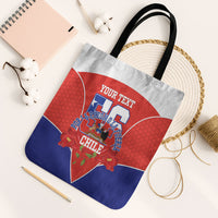 Personalized Chile Independence Day Tote Bag Chilean Code 56 Copihue Flowers
