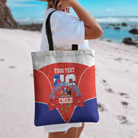 Personalized Chile Independence Day Tote Bag Chilean Code 56 Copihue Flowers