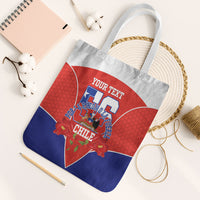 Personalized Chile Independence Day Tote Bag Chilean Code 56 Copihue Flowers