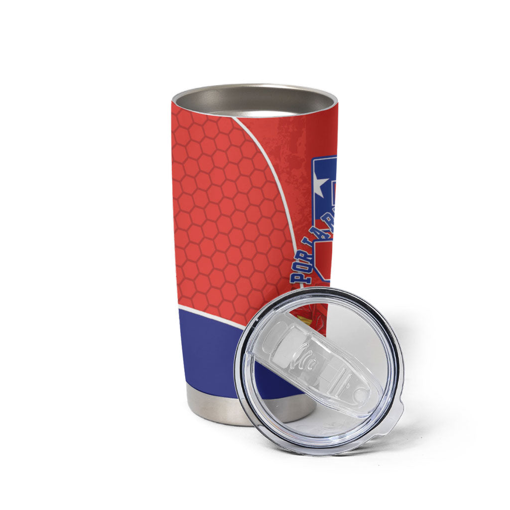 Chile Independence Day Tumbler Cup Chilean Code 56 Copihue Flowers
