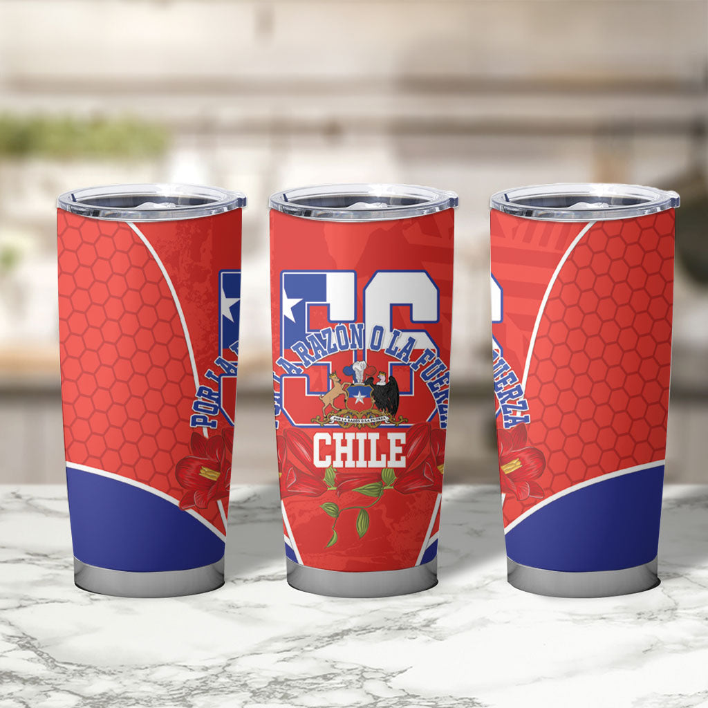 Chile Independence Day Tumbler Cup Chilean Code 56 Copihue Flowers