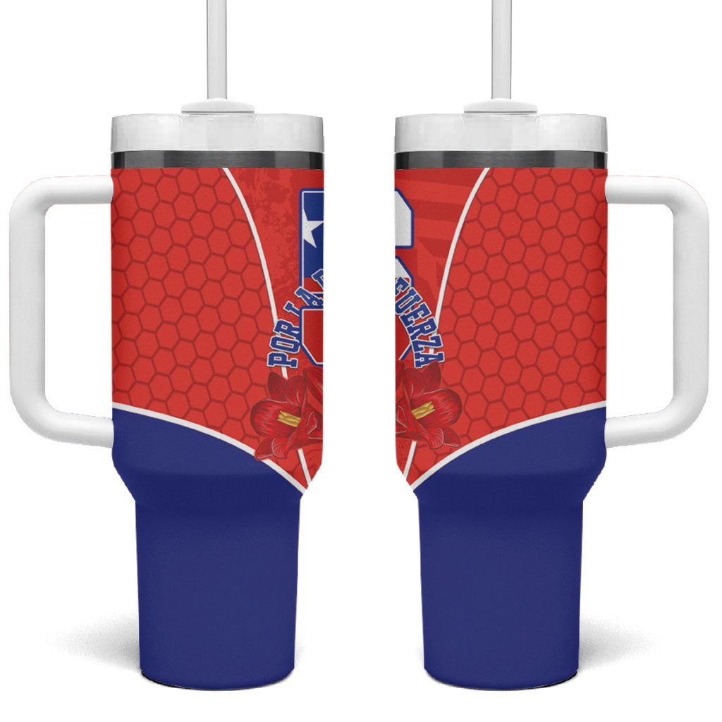 Chile Independence Day Tumbler With Handle Chilean Code 56 Copihue Flowers