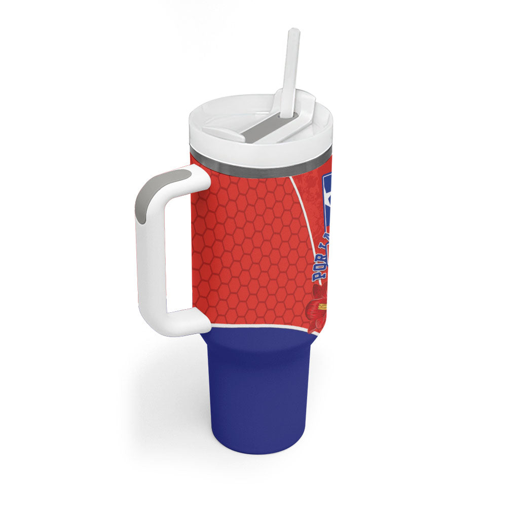 Chile Independence Day Tumbler With Handle Chilean Code 56 Copihue Flowers