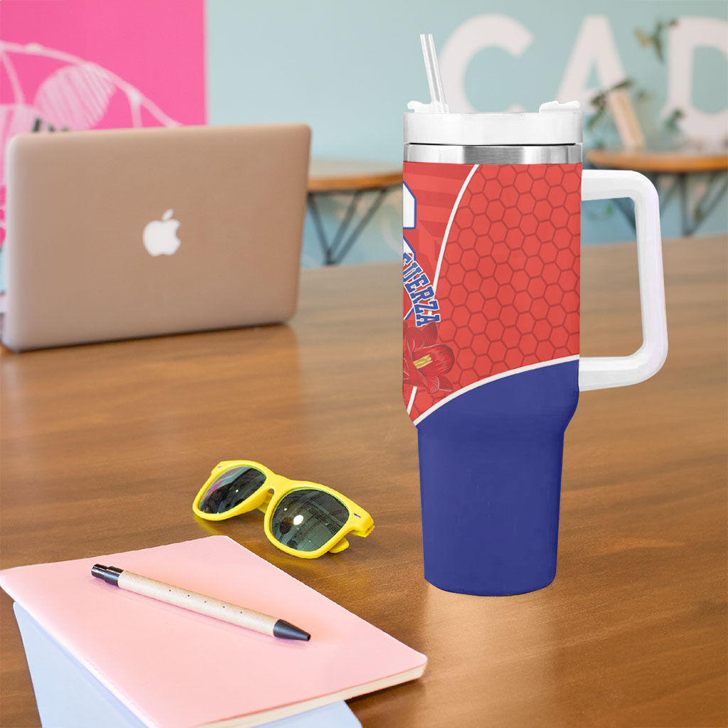 Chile Independence Day Tumbler With Handle Chilean Code 56 Copihue Flowers
