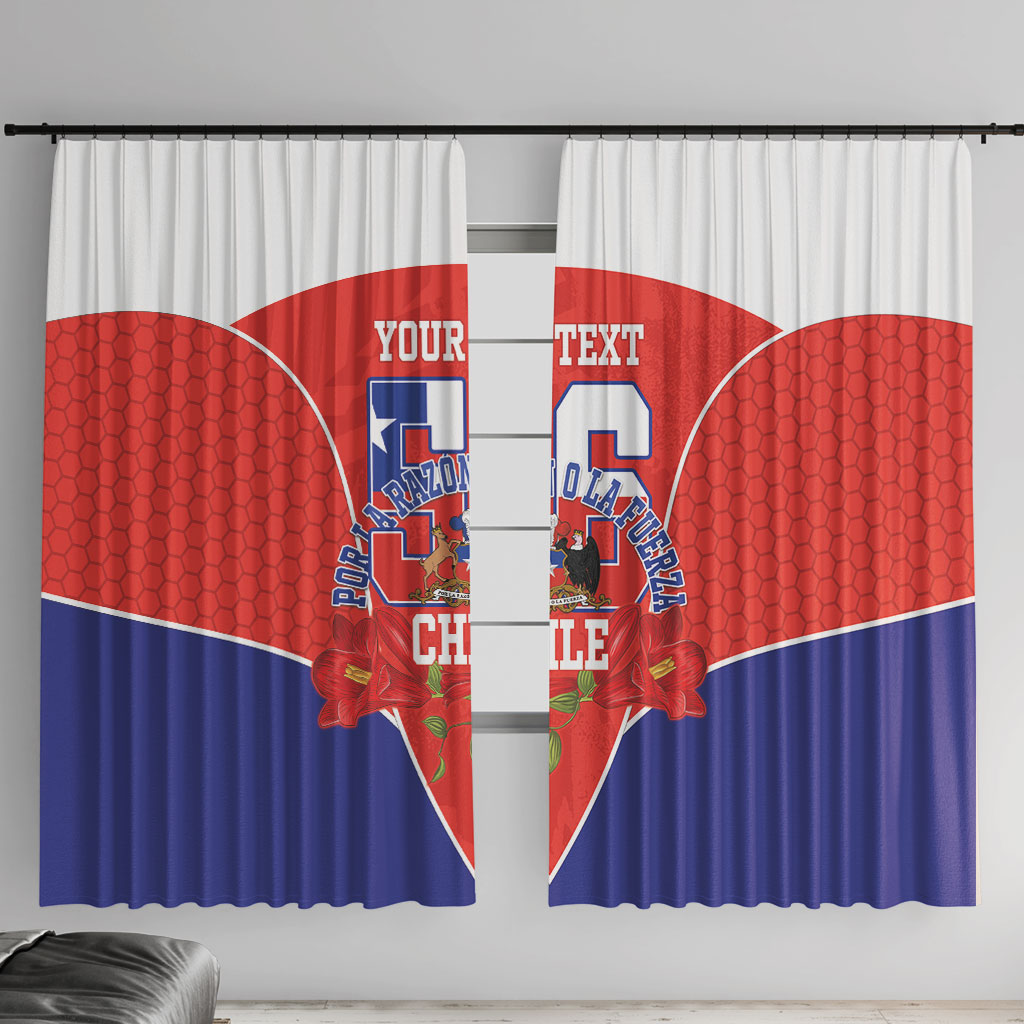 Personalized Chile Independence Day Window Curtain Chilean Code 56 Copihue Flowers