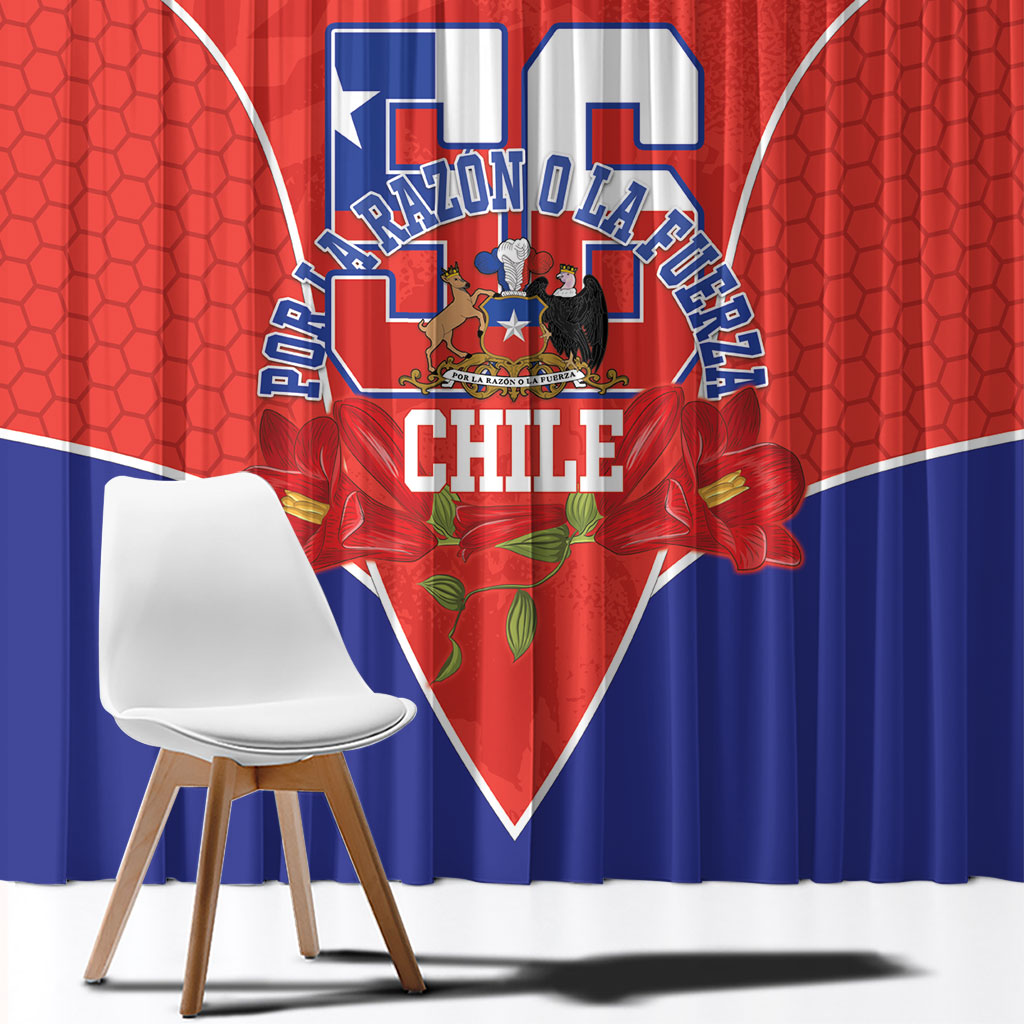 Personalized Chile Independence Day Window Curtain Chilean Code 56 Copihue Flowers