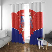 Personalized Chile Independence Day Window Curtain Chilean Code 56 Copihue Flowers