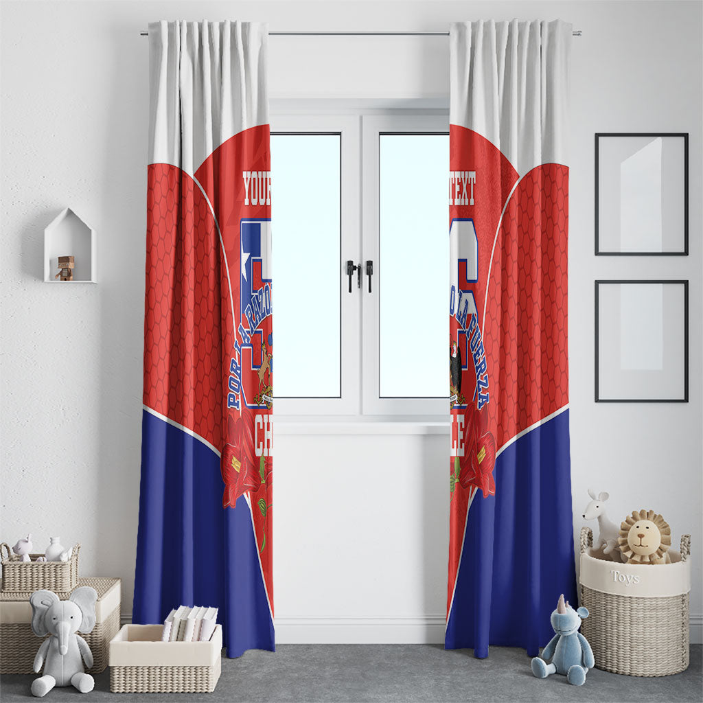 Personalized Chile Independence Day Window Curtain Chilean Code 56 Copihue Flowers