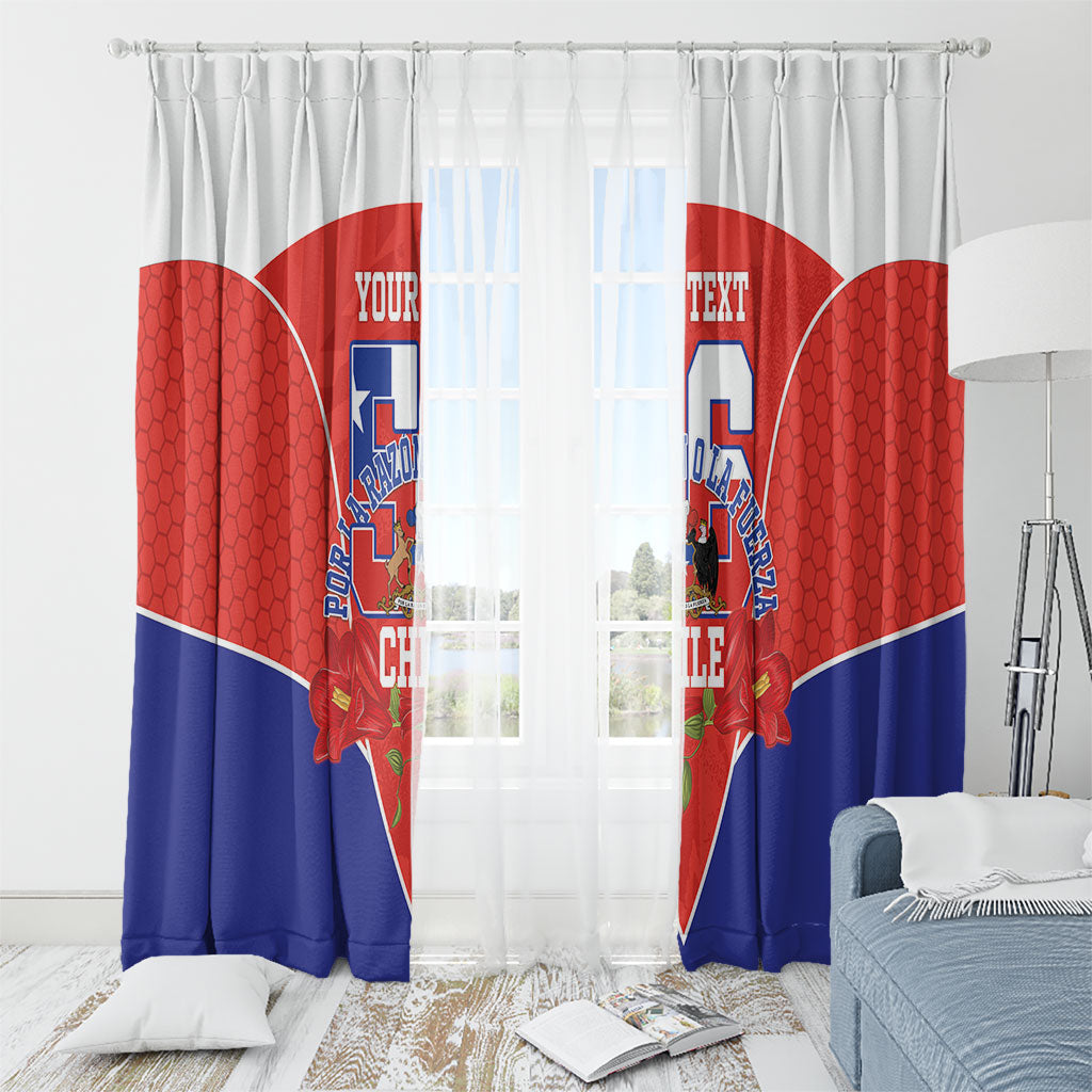 Personalized Chile Independence Day Window Curtain Chilean Code 56 Copihue Flowers