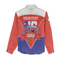 Personalized Chile Independence Day Women Casual Shirt Chilean Code 56 Copihue Flowers