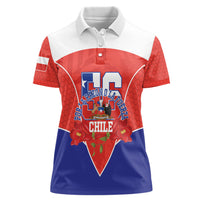 Personalized Chile Independence Day Women Polo Shirt Chilean Code 56 Copihue Flowers