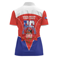 Personalized Chile Independence Day Women Polo Shirt Chilean Code 56 Copihue Flowers