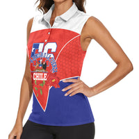 Personalized Chile Independence Day Women Sleeveless Polo Shirt Chilean Code 56 Copihue Flowers