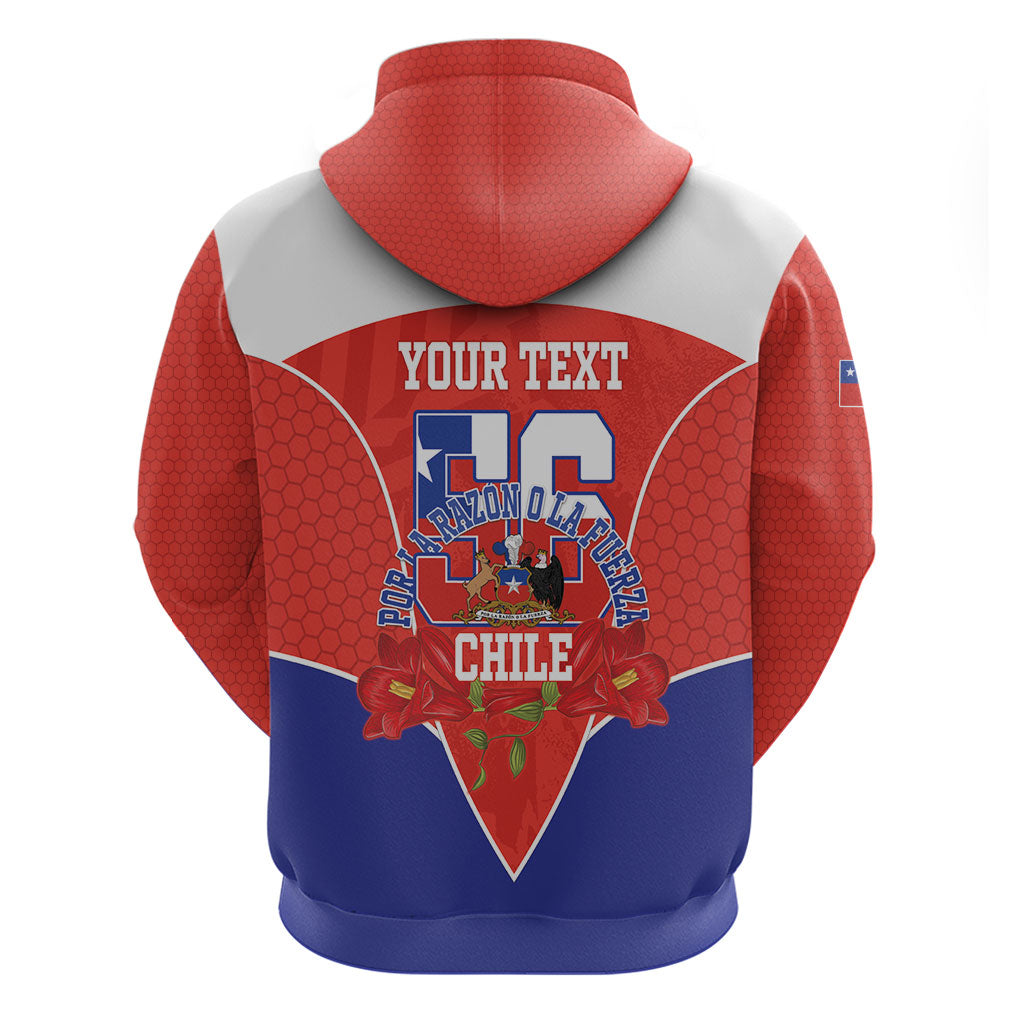 Personalized Chile Independence Day Zip Hoodie Chilean Code 56 Copihue Flowers