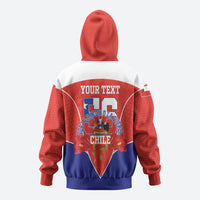 Personalized Chile Independence Day Zip Hoodie Chilean Code 56 Copihue Flowers