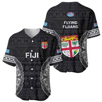 Fiji Rugby Baseball Jersey 2023 Fijian Tapa Pattern World Cup Black - Wonder Print Shop