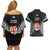 Fiji Rugby Couples Matching Off Shoulder Short Dress and Hawaiian Shirt 2023 Fijian Tapa Pattern World Cup Black - Wonder Print Shop