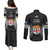 Fiji Rugby Couples Matching Puletasi Dress and Long Sleeve Button Shirts 2023 Fijian Tapa Pattern World Cup Black - Wonder Print Shop