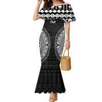 Fiji Rugby Mermaid Dress 2023 Fijian Tapa Pattern World Cup Black - Wonder Print Shop