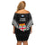 Fiji Rugby Off Shoulder Short Dress 2023 Fijian Tapa Pattern World Cup Black - Wonder Print Shop