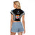 Fiji Rugby Raglan Cropped T Shirt 2023 Fijian Tapa Pattern World Cup Black - Wonder Print Shop