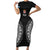 Fiji Rugby Short Sleeve Bodycon Dress 2023 Fijian Tapa Pattern World Cup Black - Wonder Print Shop