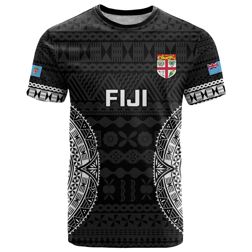 Fiji Rugby T Shirt 2023 Fijian Tapa Pattern World Cup Black - Wonder Print Shop