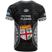 Fiji Rugby T Shirt 2023 Fijian Tapa Pattern World Cup Black - Wonder Print Shop