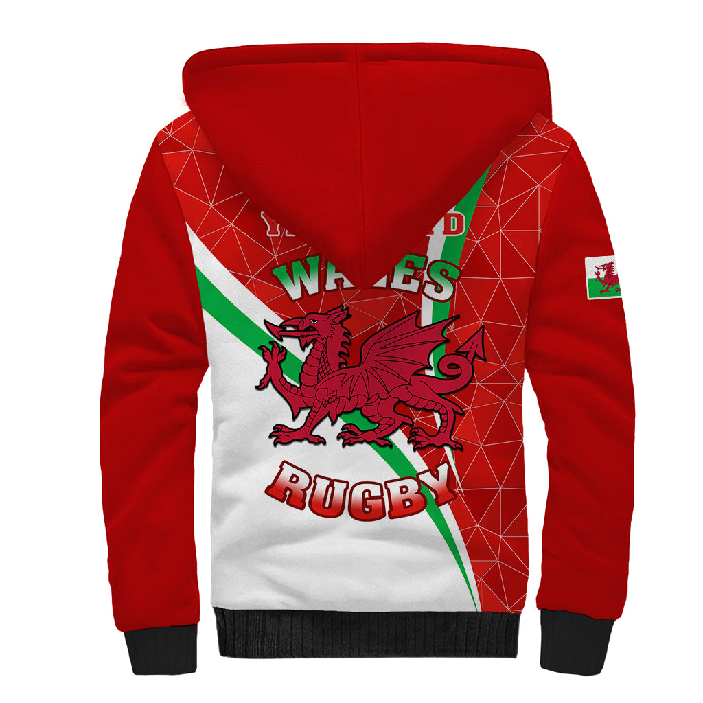 Wales Rugby Sherpa Hoodie 2023 World Cup Cymru Curve Style - Wonder Print Shop