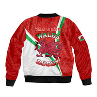 Wales Rugby Sleeve Zip Bomber Jacket 2023 World Cup Cymru Curve Style - Wonder Print Shop