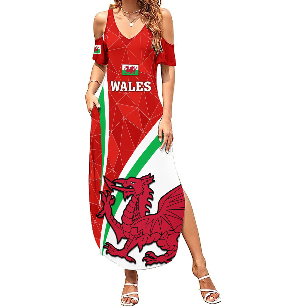 Wales Rugby Summer Maxi Dress 2023 World Cup Cymru Curve Style - Wonder Print Shop