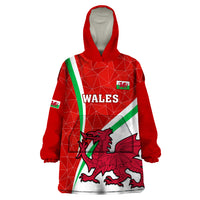 Wales Rugby Wearable Blanket Hoodie 2023 World Cup Cymru Curve Style - Wonder Print Shop