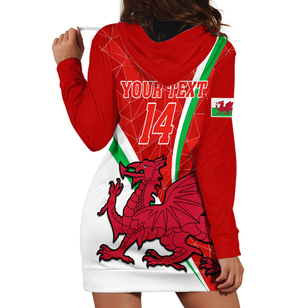 Custom Wales Rugby Hoodie Dress 2023 World Cup Cymru Curve Style - Wonder Print Shop