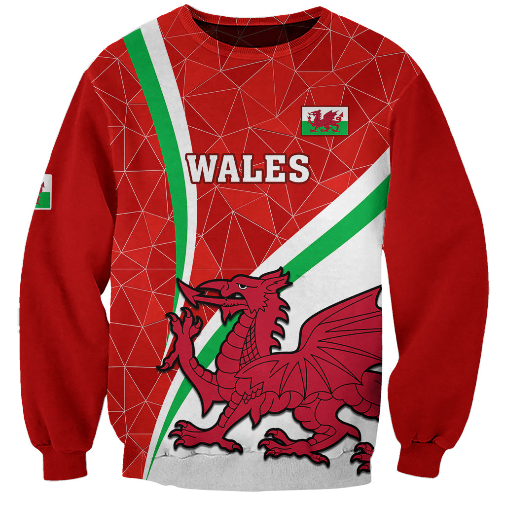 Custom Wales Rugby Sweatshirt 2023 World Cup Cymru Curve Style - Wonder Print Shop