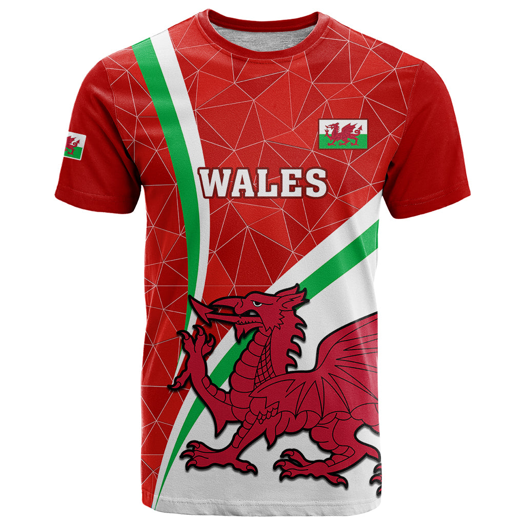 Custom Wales Rugby T Shirt 2023 World Cup Cymru Curve Style - Wonder Print Shop