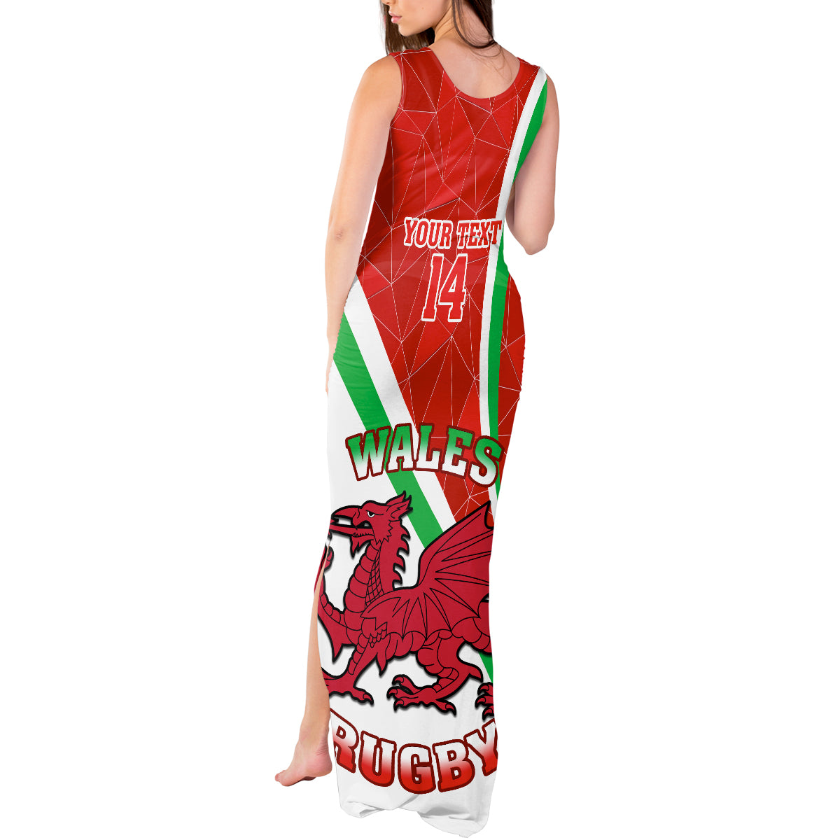 Custom Wales Rugby Tank Maxi Dress 2023 World Cup Cymru Curve Style - Wonder Print Shop