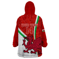 Custom Wales Rugby Wearable Blanket Hoodie 2023 World Cup Cymru Curve Style - Wonder Print Shop