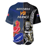 New Zealand And France Rugby Baseball Jersey All Black With Les Bleus Together 2023 World Cup - Wonder Print Shop