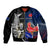New Zealand And France Rugby Sleeve Zip Bomber Jacket All Black With Les Bleus Together 2023 World Cup - Wonder Print Shop