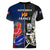 New Zealand And France Rugby Women V Neck T Shirt All Black With Les Bleus Together 2023 World Cup - Wonder Print Shop