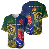 South Africa And France Rugby Baseball Jersey Springboks With Les Bleus Together 2023 World Cup - Wonder Print Shop