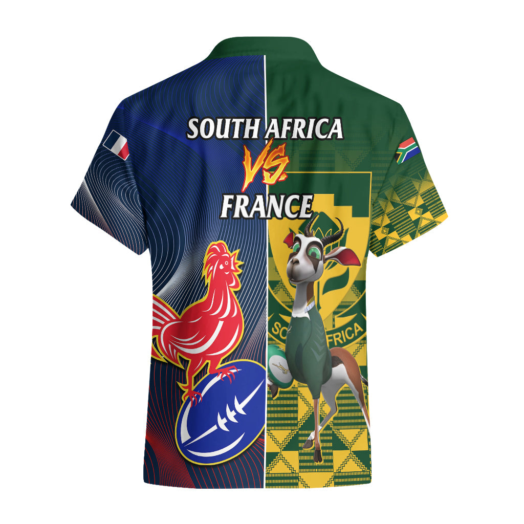 South Africa And France Rugby Hawaiian Shirt Springboks With Les Bleus Together 2023 World Cup - Wonder Print Shop