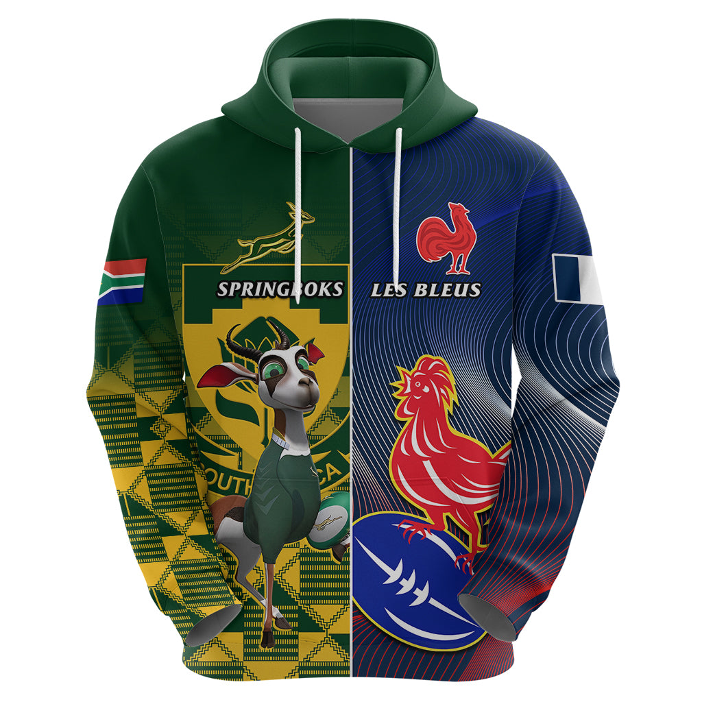 South Africa And France Rugby Hoodie Springboks With Les Bleus Together 2023 World Cup - Wonder Print Shop