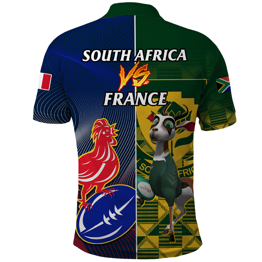 South Africa And France Rugby Polo Shirt Springboks With Les Bleus Together 2023 World Cup - Wonder Print Shop