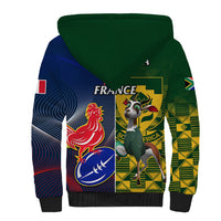 South Africa And France Rugby Sherpa Hoodie Springboks With Les Bleus Together 2023 World Cup - Wonder Print Shop